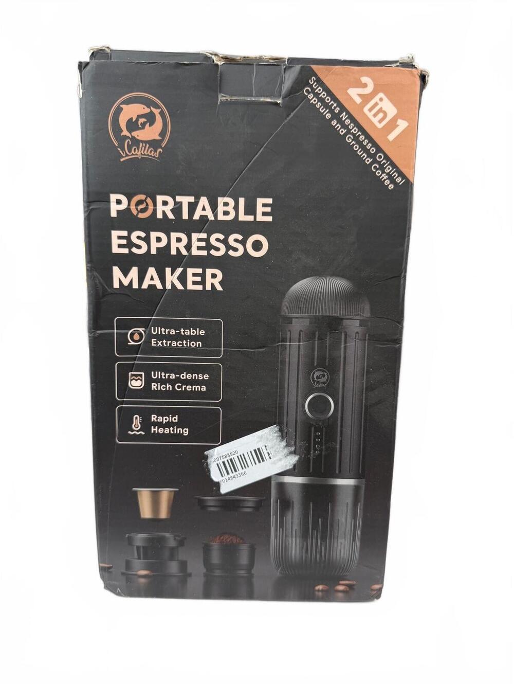iCafilas ME2218 Portable Espresso Maker 19 Bar Nespresso & Ground Coffee 2-in-1